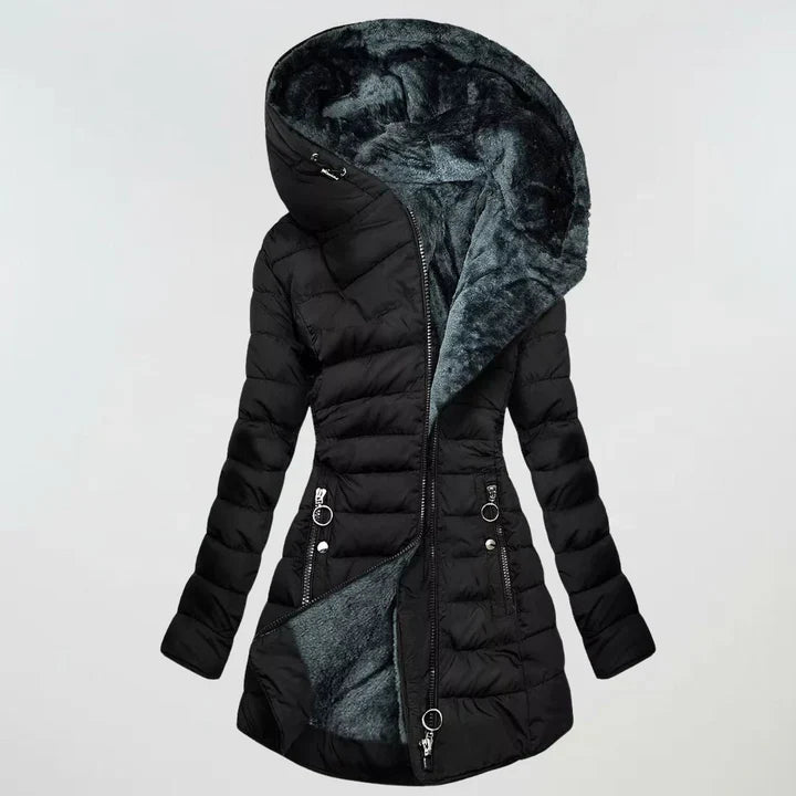 Manteau matelassé imperméable en cachemire à capuche