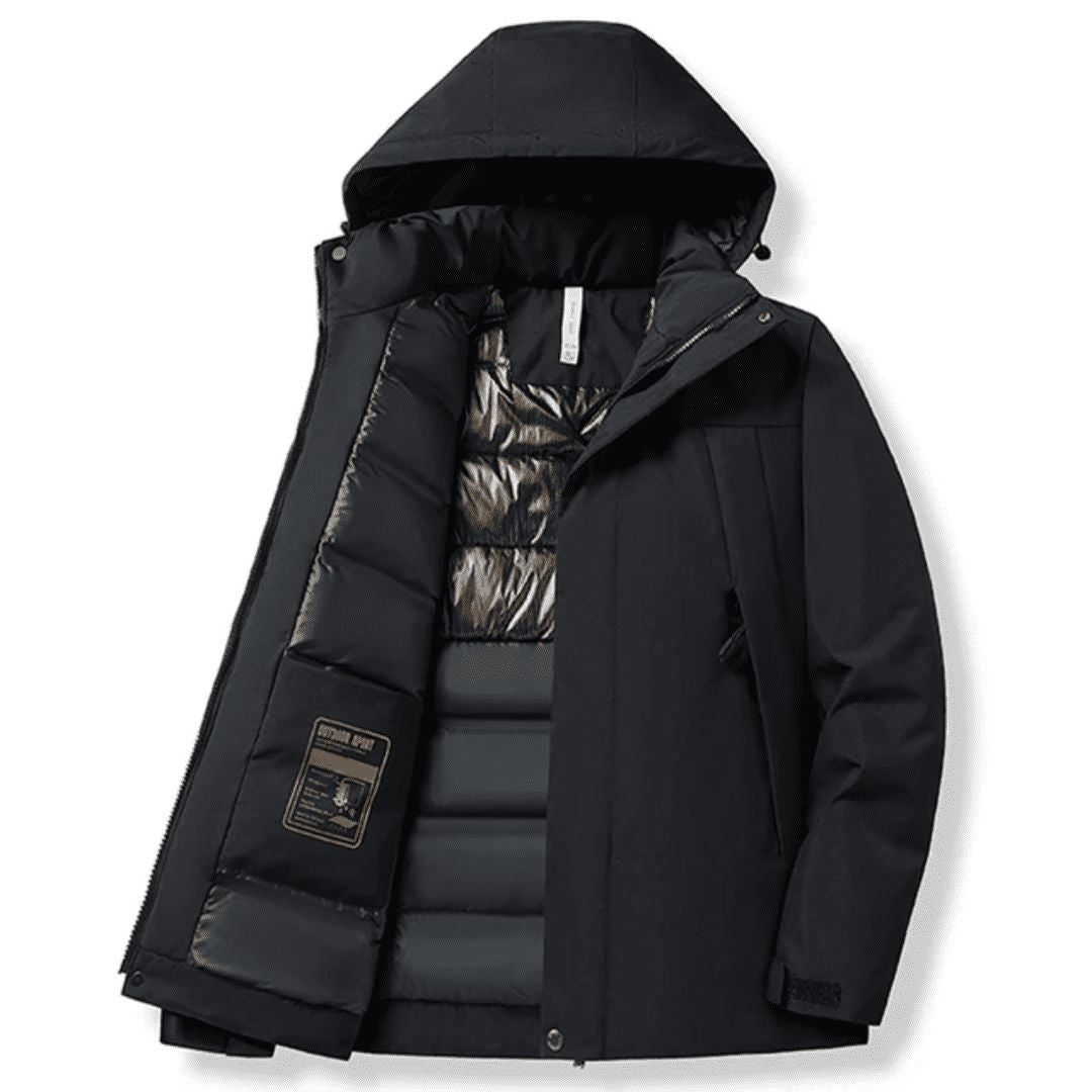 Doudoune impermeable homme portee en exterieur