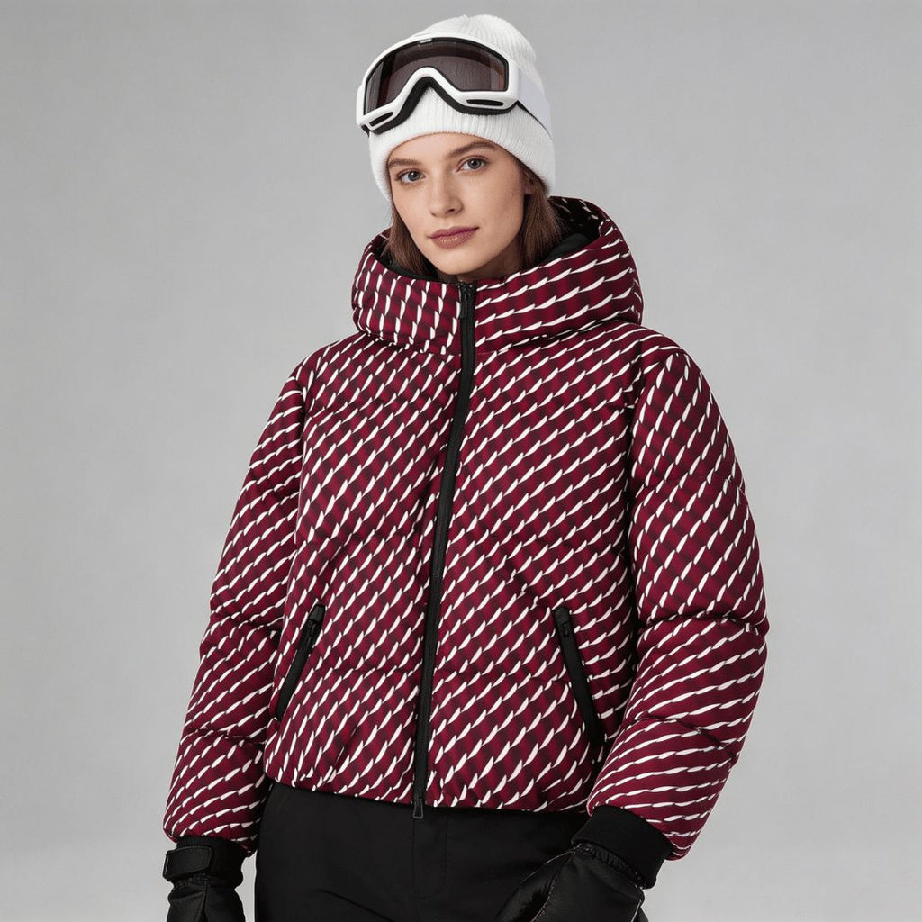Veste de ski femme Courchevel imperméable, coloris bordeaux, vue de face