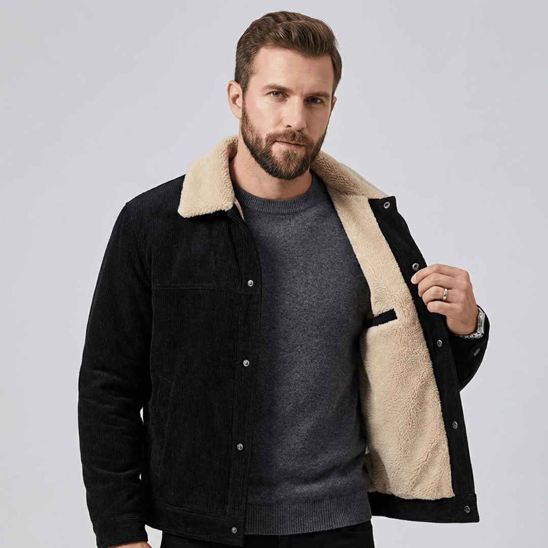 Detail de la doublure polaire de la veste Amsterdam homme